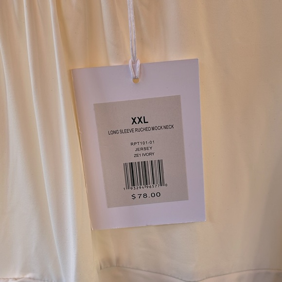 Rachel Parcell - Ivory Long Sleeve Ruched Mock Neck - Picture 14 of 16